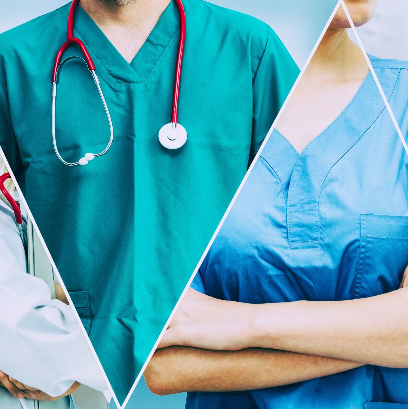Healthcare people group. Professional doctor working in hospital office or clinic with other doctors, nurse and surgeon. Medical technology research institute and doctor staff service concept.